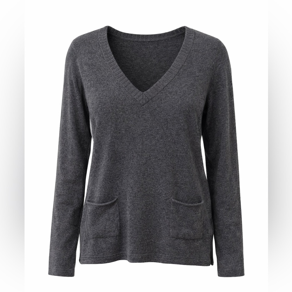 Velvet 100% cashmere grey pullover, large